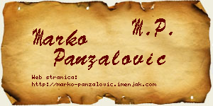 Marko Panzalović vizit kartica